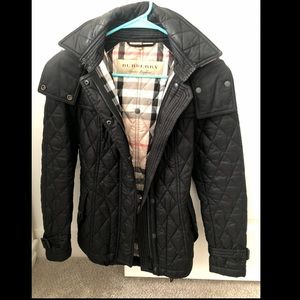 Black Burberry quilted jacket